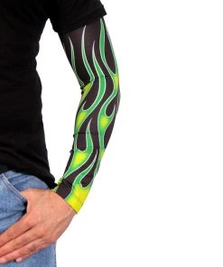 Hot Leathers ARM1006 Flames Green Arm Sleeve