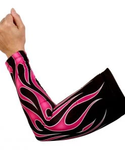 Riding Gear Hot Leathers ARM1008 Flames Pink Arm Sleeve