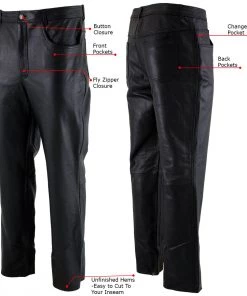 Motorcycle Pants & Chaps Xelement B7400 Men's 'Classic' Black Fitted Leather Pants