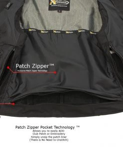 Xelement XS1028 Ladies'Dita' Black Leather Vest With Riveted M/C Lapel Collar