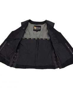 Xelement B277 Women's'Mistress' Black Leather Side Lace Motorcycle Vest