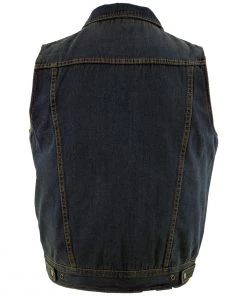 Motorcycle Vests Xelement B284 Men's'Dirty' Blue Denim Motorcycle Vest