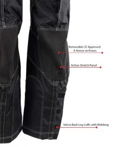 Xelement B4402 Men's Advanced Black And Grey Advanced X-Armored Tri-Tex Fabric Motorcycle Pants