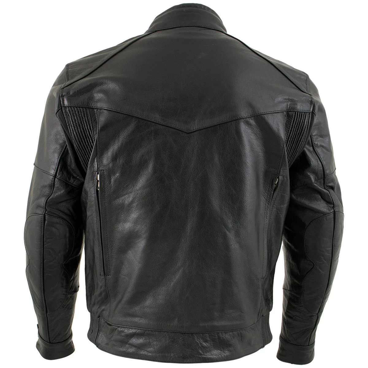 Leather Motorcycle Jackets Xelement B4495 Men's 'Bandit' Black Buffalo Leather Cruiser Motorcycle Jacket With X-Armor Protection