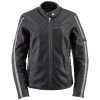 Leather Motorcycle Jackets Xelement B7065 Women’s ‘Silver Fox’ Black With Silver Multi Vented Leather Motorcycle Jacket
