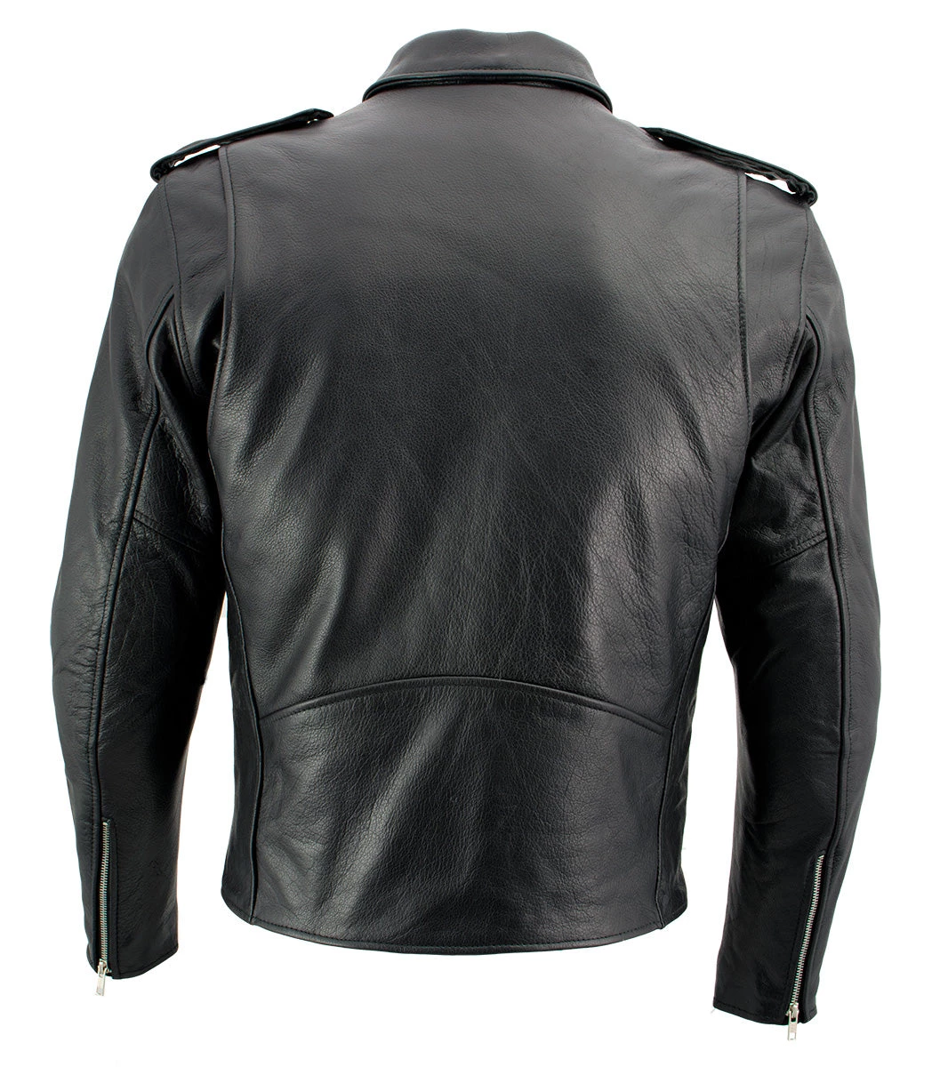 Xelement B7100 Men's 'Classic' Black TOP GRADE Leather Motorcycle Biker Jacket Leather Motorcycle Jackets
