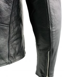 Xelement B7101 Men's'Classic Armored' Black High-Grade Leather Motorcycle Biker Jacket With X-Armor Protection Leather Motorcycle Jackets