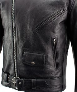 Xelement B7100 Men's'Classic' Black TOP GRADE Leather Motorcycle Biker Jacket Leather Motorcycle Jackets