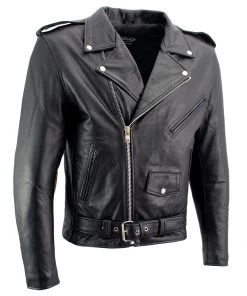 Xelement B7101 Men's'Classic Armored' Black High-Grade Leather Motorcycle Biker Jacket With X-Armor Protection Leather Motorcycle Jackets