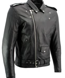 Xelement B7101 Men's'Classic Armored' Black High-Grade Leather Motorcycle Biker Jacket With X-Armor Protection Leather Motorcycle Jackets