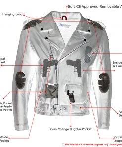 Xelement B7101 Men's'Classic Armored' Black High-Grade Leather Motorcycle Biker Jacket With X-Armor Protection Leather Motorcycle Jackets