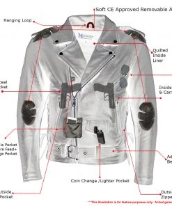 Xelement B7103 Men's 'Ruffian' Classic Black Motorcycle Side Lace Leather Jacket With X-Armor Protection Leather Motorcycle Jackets