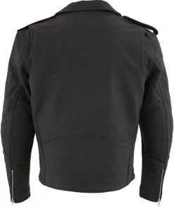 Leather Motorcycle Jackets Xelement B7108 Men's'Eazy' Flat Black Leather Jacket With Protective X-Armor