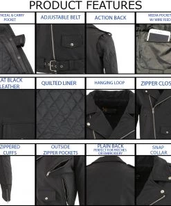 Leather Motorcycle Jackets Xelement B7108 Men's'Eazy' Flat Black Leather Jacket With Protective X-Armor