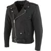 Leather Motorcycle Jackets Xelement B7108 Men's 'Eazy' Flat Black Leather Jacket With Protective X-Armor