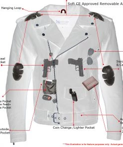 Leather Motorcycle Jackets Xelement B7108 Men's 'Eazy' Flat Black Leather Jacket With Protective X-Armor