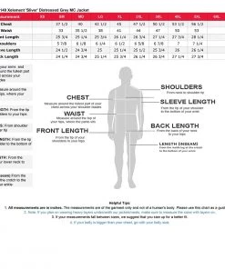 Xelement B7149 Men's'Sliver' Distressed Gray Classic MC Leather Jacket