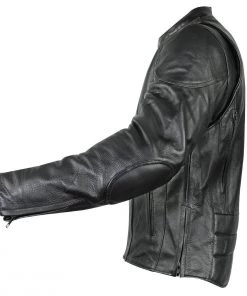 Leather Motorcycle Jackets Xelement B7209 Men's'Renegade' Black Leather Motorcycle Jacket With X-Armor Protection