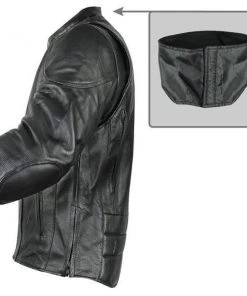 Leather Motorcycle Jackets Xelement B7209 Men's'Renegade' Black Leather Motorcycle Jacket With X-Armor Protection