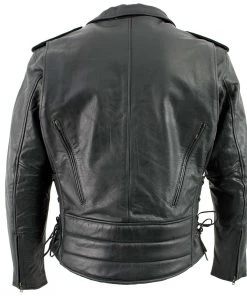 Leather Motorcycle Jackets Xelement B7210 Men's'Cool Rider' Black Vented Leather Motorcycle Jacket