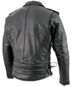 Leather Motorcycle Jackets Xelement B7210 Men's'Cool Rider' Black Vented Leather Motorcycle Jacket