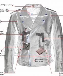 Leather Motorcycle Jackets Xelement B7210 Men's 'Cool Rider' Black Vented Leather Motorcycle Jacket