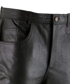 Motorcycle Pants & Chaps Xelement B7400 Men's'Classic' Black Fitted Leather Pants