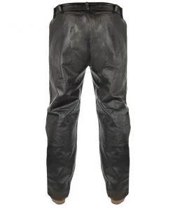 Motorcycle Pants & Chaps Xelement B7440 Men's Black Leather Motorcycle Overpants With Side Zipper And Snaps