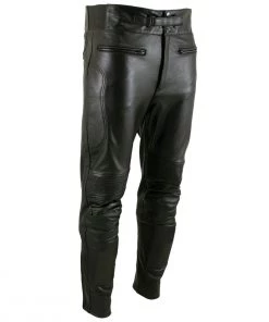 Motorcycle Pants & Chaps Xelement B7466 Men's 'The Racer' Black Cowhide Leather Racing Pants With X-Armor Protection