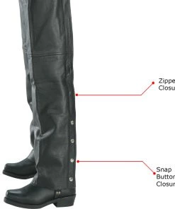 Motorycle Pants & Chaps Xelement 7553 Women's Black'Advanced Dual Comfort' Leather Chaps