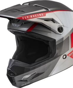 Fly Racing 73-8643 Kinetic Drift Helmet Charcoal/Light Grey/Red