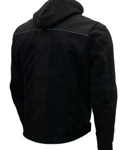 Motorcycle Jackets Xelement B91033 Men's'Requiem' Black Mesh Jacket With X-Armor And Removable Hoodie