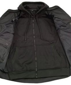 Motorcycle Jackets Xelement B91033 Men's'Requiem' Black Mesh Jacket With X-Armor And Removable Hoodie