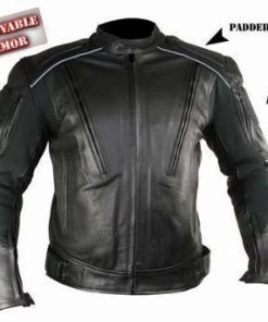 Xelement B9119 Men's'Frenzy' Black Armored Leather Motorcycle Jacket Leather Motorcycle Jackets