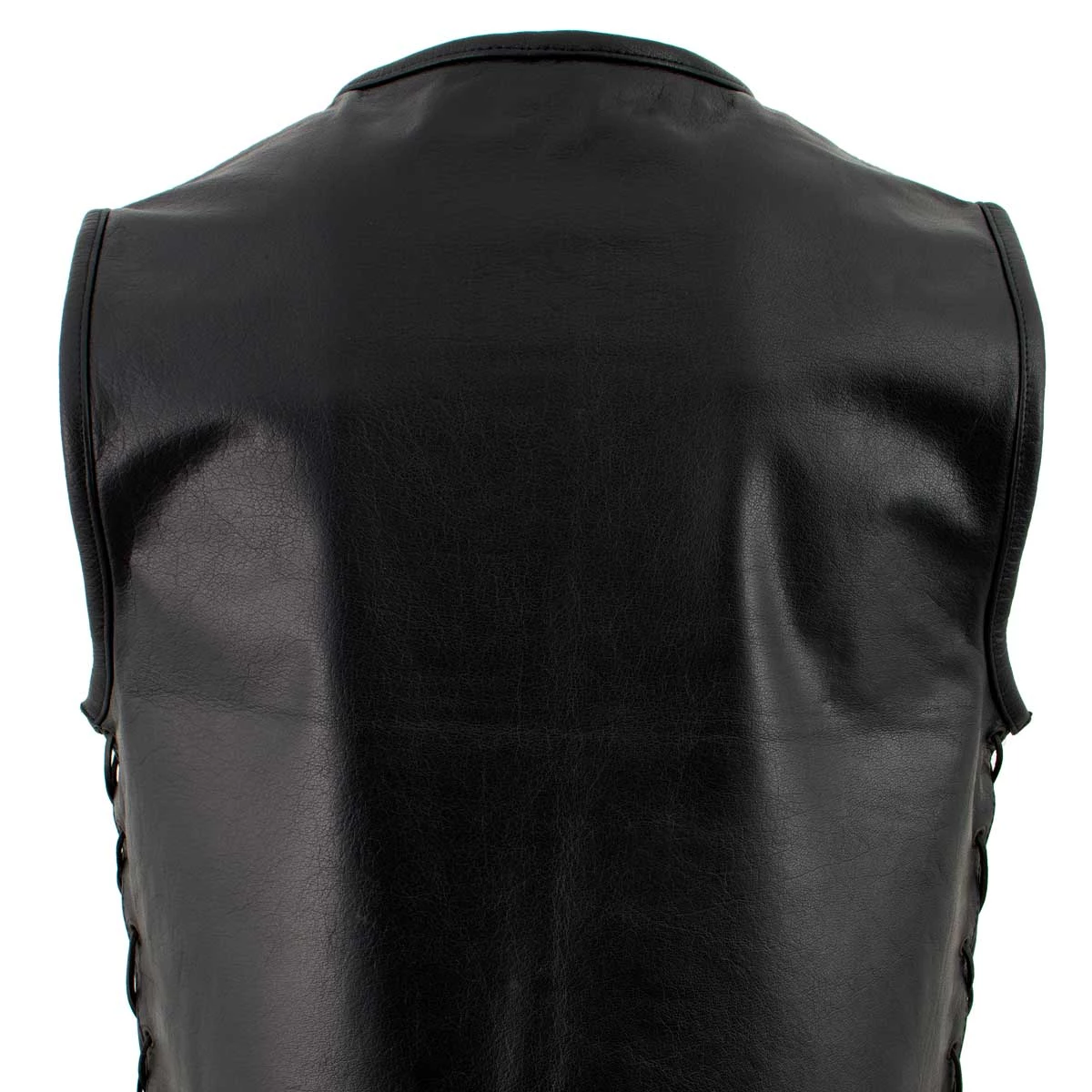 Motorcycle Vests Xelement B95140 Men's 'Drifter' Black Advanced Collarless Leather Motorcycle Vest