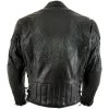Leather Motorcycle Jackets Xelement B96333 Men's 'Flying Mayhem Skull' Black Leather Moto Jacket With X-Armor Protection