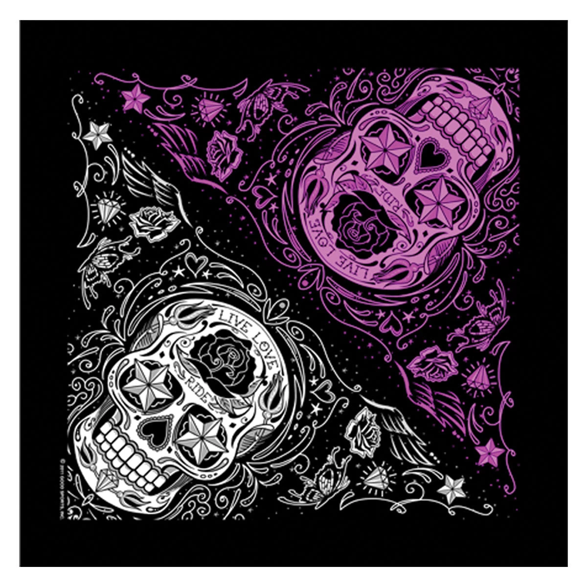 Hot Leathers BAB1059 Sugar Skull Bandana 21x21 Riding Gear