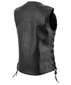 Biker Hill Leather BAL4700 Ladies Black Leather Side Laced Vest