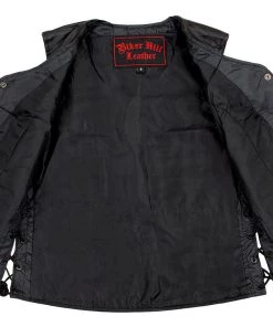 Biker Hill Leather BAL4700 Ladies Black Leather Side Laced Vest