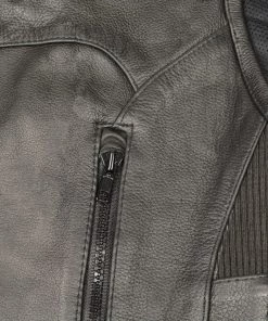 Motorcycle Vests Biker Hill BAM3500 Men's'Swat' Style Motorcycle Leather Vest