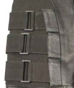 Motorcycle Vests Biker Hill BAM3500 Men's'Swat' Style Motorcycle Leather Vest