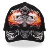 Riding Gear Hot Leathers BCA1027 Mirror Skulls Ball Cap