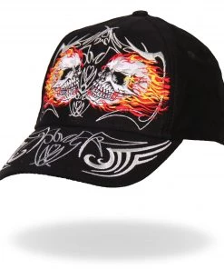 Riding Gear Hot Leathers BCA1027 Mirror Skulls Ball Cap