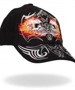 Riding Gear Hot Leathers BCA1027 Mirror Skulls Ball Cap
