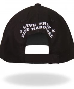 Riding Gear Hot Leathers BCA1042 Live Free Ride Hardcore Skull Baseball Cap