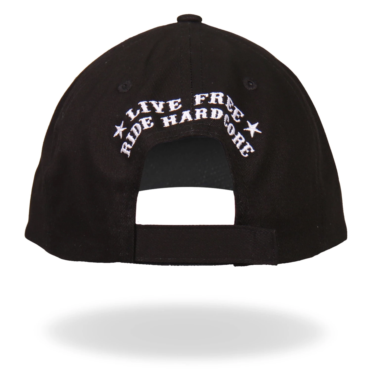 Riding Gear Hot Leathers BCA1042 Live Free Ride Hardcore Skull Baseball Cap