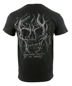 Biker Clothing Co. BCC116011 'Live Life Hard' Motorcycle Cotton Skull T-Shirt Riding Gear