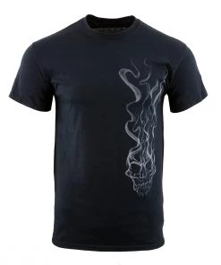 Biker Clothing Co. BCC116011 'Live Life Hard' Motorcycle Cotton Skull T-Shirt Riding Gear