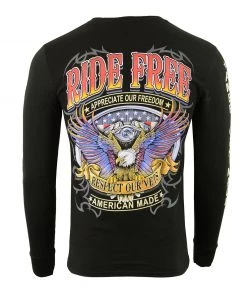 Biker Clothing Co. BCC117005 'Ride Free, American Made' Long Sleeve T-Shirt Riding Gear