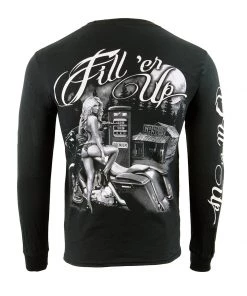 Biker Clothing Co. BCC117006 'Filler Er Up' Long Sleeve T-Shirt